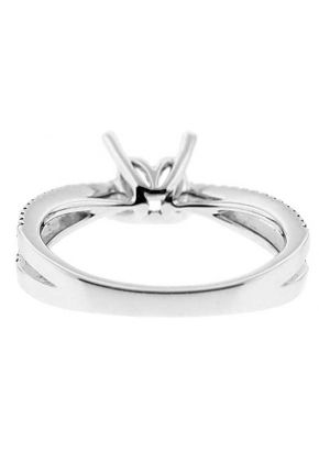 Split Shank, Diamond Engagement Semi Mount White Gold Ring Setting