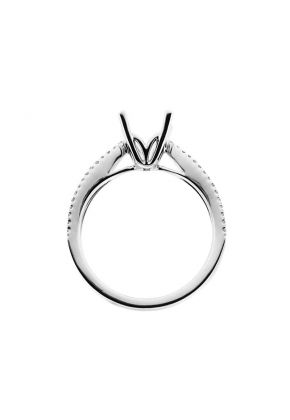 Split Shank, Diamond Engagement Semi Mount White Gold Ring Setting