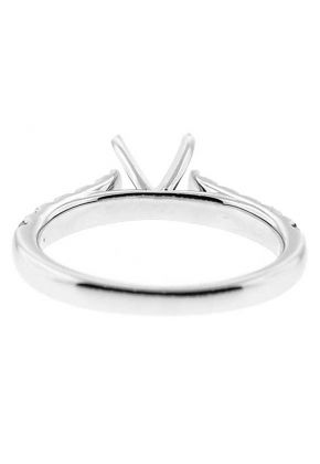 Classic Single Row, Diamond Engagement Semi Mount White Gold Ring Setting