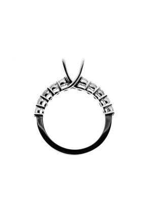 Semi-Mount Engagement Ring with Prong Set Round Diamonds in 18k White Gold