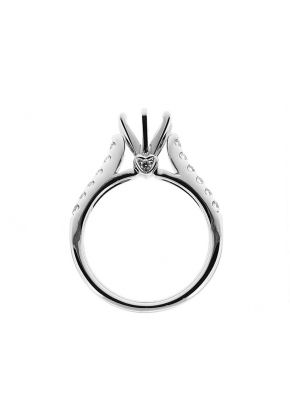 Thin Row of Micro Prong Set Diamond Semi Mount Engagement Ring Setting