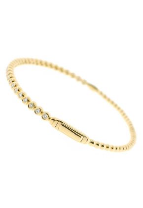 Bezel Set Bangle with Round Diamonds in 18k Yellow Gold