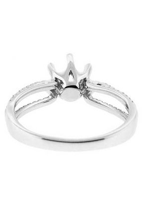 Three Row Split Shank Diamond Semi Mount Engagement Ring Setting