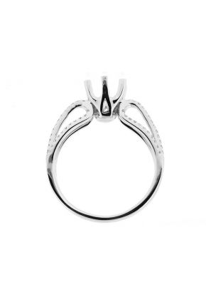 Three Row Split Shank Diamond Semi Mount Engagement Ring Setting