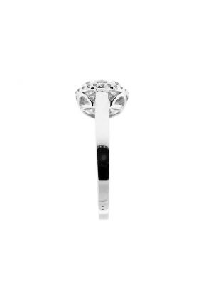 Halo Style Right Hand Fashion Ring with Circular Cluster of Diamonds Set in 18K White Gold