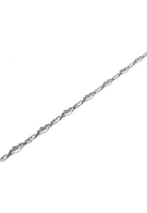 Bracelet with Links of Round Diamonds Connecting Clusters Set in 18k White Gold