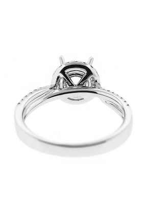 Halo Twist Shank Diamond Engagement Ring Semi Mount