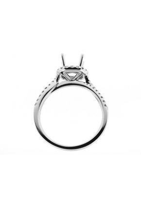 Halo Twist Shank Diamond Engagement Ring Semi Mount