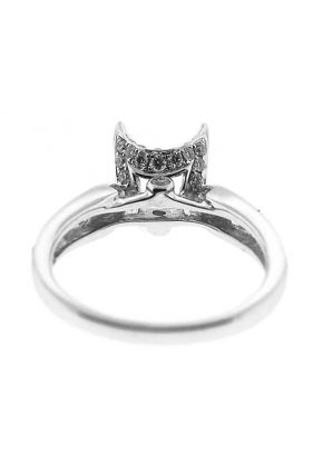 Graduating Shank with Diamonds Claw Head Semi Mount Engagement Ring