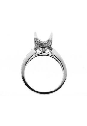Graduating Shank with Diamonds Claw Head Semi Mount Engagement Ring