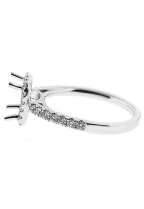 Square Halo Frame Diamond Semi Mount Engagement Ring