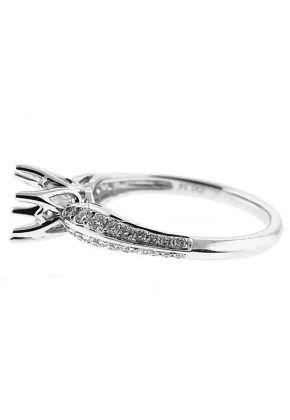 Knife Edge 6 Prong Crown Head Diamond Engagement Ring Semi Mount