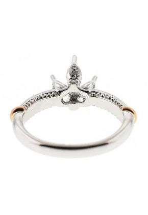 Solitaire Look with Rose Gold Accents and Side Design Semi Mount Engagement Ring