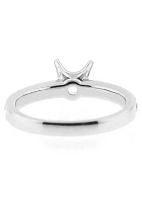 Single Row Diamond Semi Mount Engagement Ring in 18k White Gold