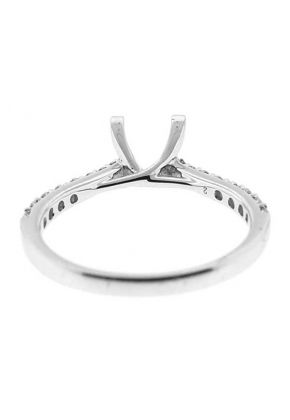 Graduating Thin Diamond Semi Mount Engagement Ring in 18k White Gold