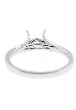 Very Thin Single to Double Row Twist Diamond Semi Mount Engagement Ring in 18k White Gold