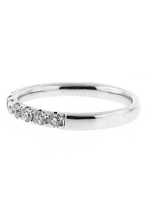 13 Stone Micro Prong Set Single Row Diamond Wedding Band (Stackable)