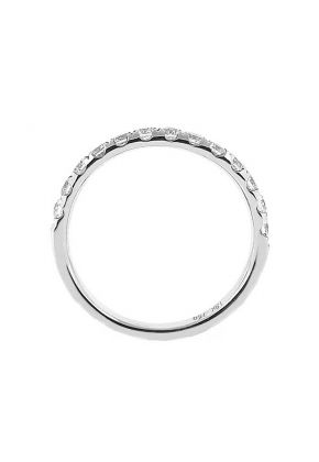 Single Row Micro-Prong Set Band with Round Diamonds in 18k White Gold (Stackable)