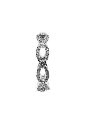 Eternity Band with Infinity Oval Split Design of Round Diamonds Set in 18k White Gold