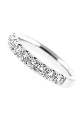 Single Row Band with Micro Prong Set Round Diamonds in 18k White Gold (Stackable)
