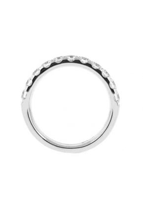 Single Row Band with Micro Prong Set Round Diamonds in 18k White Gold (Stackable)