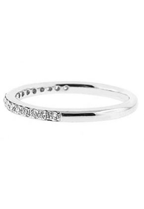 Preset Single Row Band with Round Diamonds Set in 18k White Gold