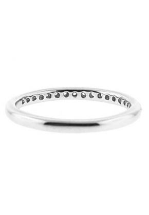 Preset Single Row Band with Round Diamonds Set in 18k White Gold