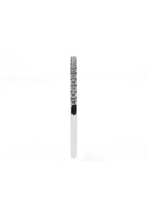 Single Row Thin Band with Round Diamonds Set in 18k White Gold (Stackable)