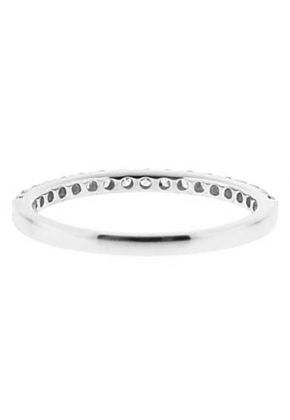 Single Row Prong Set Band with Round Diamonds in 18k White Gold (Stackable)