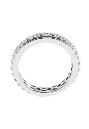 Eternity Spinner Wedding Band with Round Diamonds Set in 18k White Gold (Stackable)