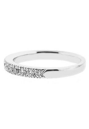 Single Row Micro-Prong Set Band with Round Diamonds in 18k White Gold (Stackable)