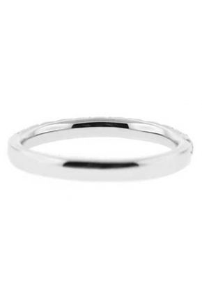 Single Row Micro-Prong Set Band with Round Diamonds in 18k White Gold (Stackable)