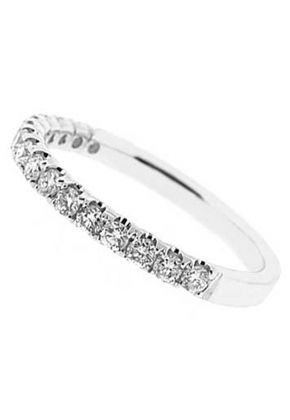Micro Prong Set Single Row Band with Round Diamonds in 18k White Gold (Stackable)