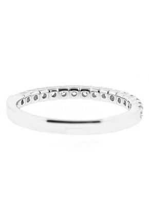 Micro Prong Set Single Row Band with Round Diamonds in 18k White Gold (Stackable)