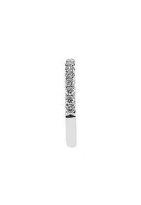Micro Prong Set Single Row Band with Round Diamonds in 18k White Gold (Stackable)