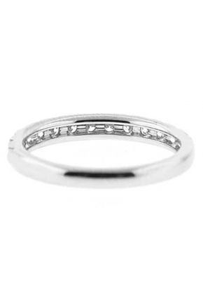 Single Row Micro-Prong Set Band with Round Diamonds in 18k White Gold (Stackable)