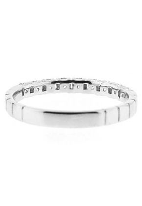 Single Row Micro-Prong Set Band with Round Diamonds in 18k White Gold (Stackable)