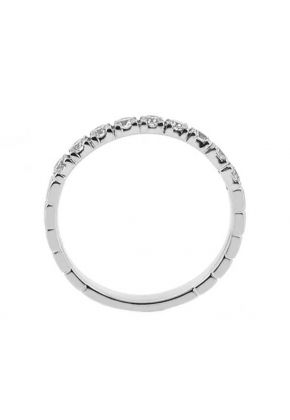 Single Row Micro-Prong Set Band with Round Diamonds in 18k White Gold (Stackable)