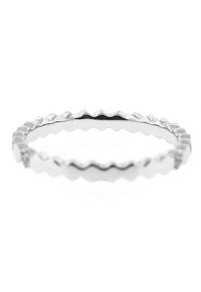 Eternity Band with Hexagon Shapes of Round Diamonds and 18k White Gold