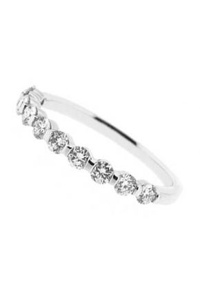 Channel Bar Band with 10 Round Diamonds Set in 18k White Gold