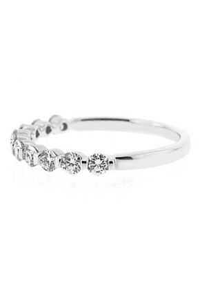 Channel Bar Band with 10 Round Diamonds Set in 18k White Gold