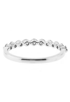 Channel Bar Band with 10 Round Diamonds Set in 18k White Gold