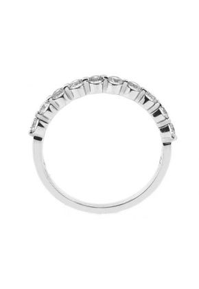 Channel Bar Band with 10 Round Diamonds Set in 18k White Gold