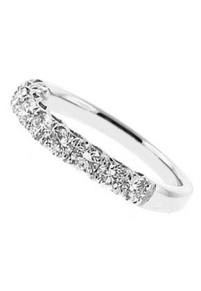 Single Row Band with Micro-Prong Set Round Diamonds in 18k White Gold