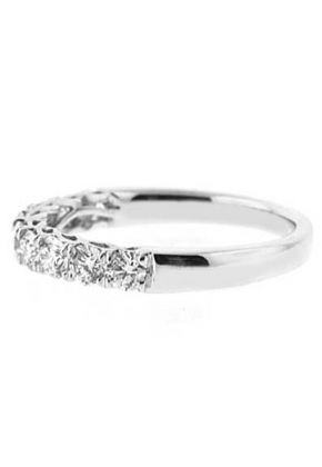 Single Row Band with Micro-Prong Set Round Diamonds in 18k White Gold
