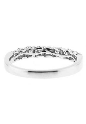 Single Row Band with Micro-Prong Set Round Diamonds in 18k White Gold