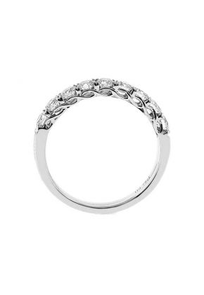 Single Row Band with Micro-Prong Set Round Diamonds in 18k White Gold