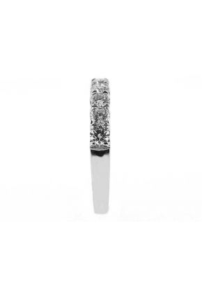 Single Row Band with Micro-Prong Set Round Diamonds in 18k White Gold