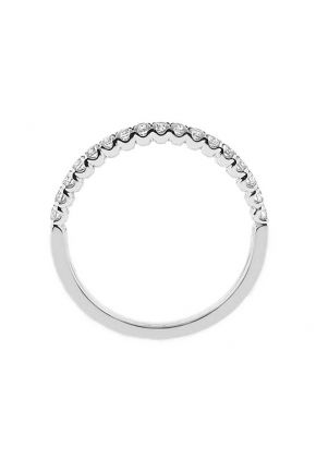 Single Row Micro-Prong Set Band with Round Diamonds in 18k White Gold (Stackable)