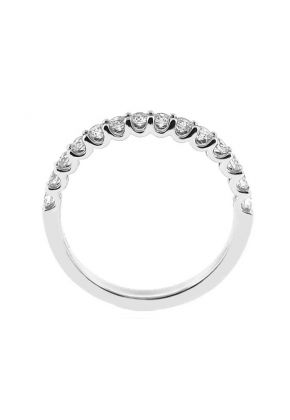 Single Row Micro Prong Set Wedding Band